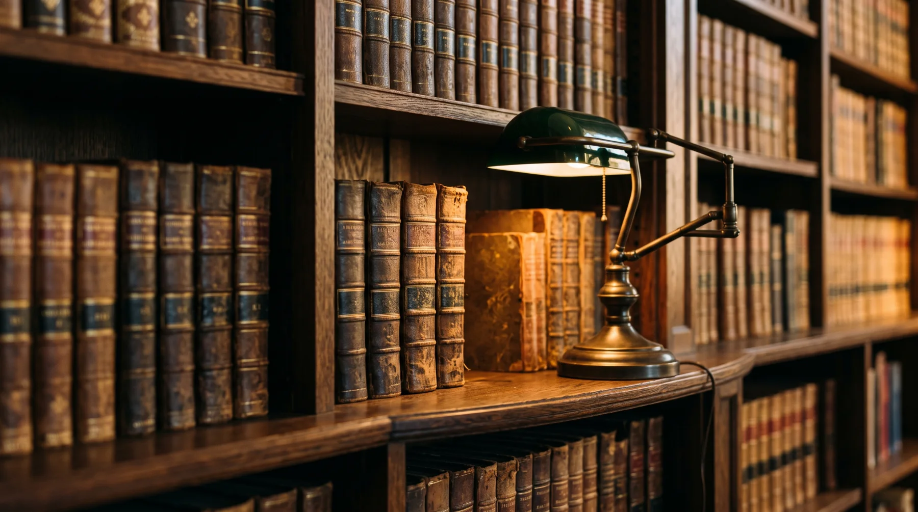 Bound volumes on a shelf in the firm library